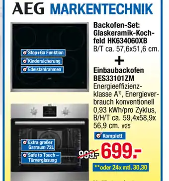 Möbelpiraten Glaskeramik Kochfeld HK634060XB oder Einbaubackofen BES33101ZM Angebot