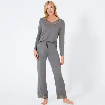 NKD Damen-schlafanzug mit v-ausschnitt, 2-teilig Angebot