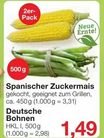 Jawoll Spanischer Zuckermais 450g oder Deutsche Bohnen 500g Angebot