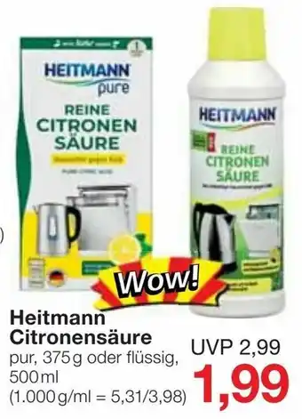 Jawoll Heitmann Citronensäure 375g/500ml Angebot