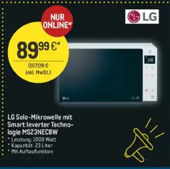 METRO LG Solo-Mikrowelle mit Smart Inverter Techno-logie MS23NECBW Angebot