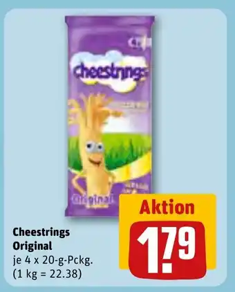 REWE Cheestrings Original je 4 x 20 g Angebot