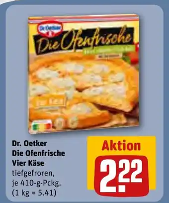 REWE Dr. Oetker Die Ofenfrische Vier Käse  je 410 g Angebot