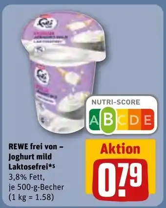 REWE REWE frei von - Joghurt mild Laktosefrei je 500 g Angebot