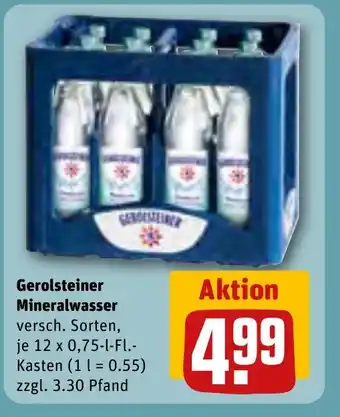 REWE Gerolsteiner Mineralwasser je 12 x 0,75-l-FL Angebot