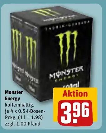 REWE Monster Energy je 4 x 0,5 l Angebot