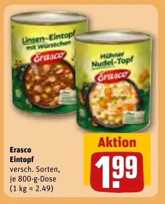 REWE Erasco Eintopf je 800 g Angebot