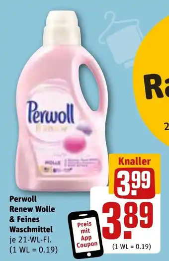 REWE Perwoll Renew Wolle & Feines Waschmittel je 21 WL Angebot