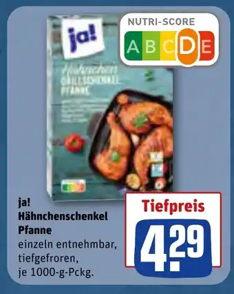 REWE ja! Hähnchenschenkel Pfanne je 1000 g Angebot