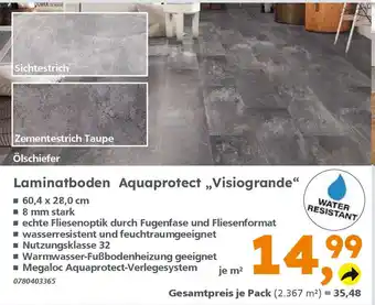 Globus Baumarkt Laminatboden Aquaprotect ,,Visiogrande" Angebot
