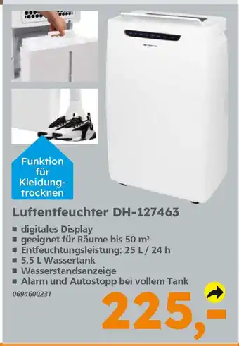 Globus Baumarkt Luftentfeuchter DH-127463 Angebot