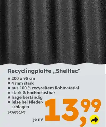 Globus Baumarkt Recyclingplatte „Shelltec" Angebot