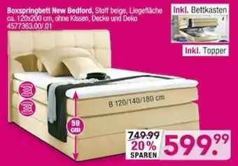 Möbel Boss Boxspringbett New Bedford Angebot