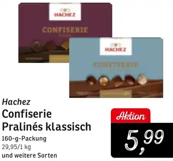 KONSUM Hachez Confiserie Pralinés klassisch 160 g Packung Angebot