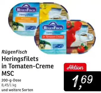 KONSUM Rügen Fisch Heringsfilets in Tomaten-Creme MSC 200 g Dose Angebot