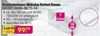 Möbel Boss Komfortschaum Matratze Perfect Dream Angebot