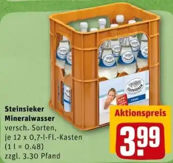 REWE PETZ Steinsieker Mineralwasser 12x0,7L Angebot