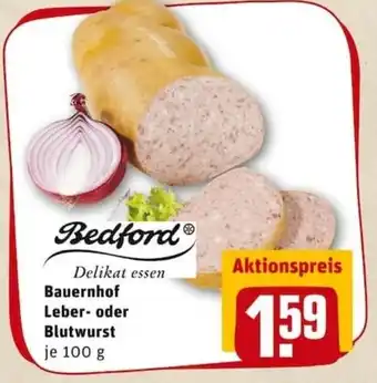 REWE PETZ Bauernhof Leber oder Blutwurst 100g Angebot