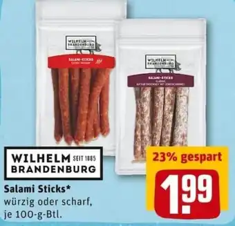 REWE PETZ Salami Sticks 100g Angebot