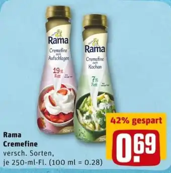 REWE PETZ Rama Cremefine 250ml Angebot