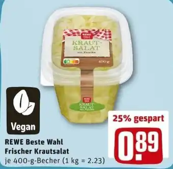 REWE PETZ Rewe Beste Wahl Frischer Krautsalat 400g Becher Angebot