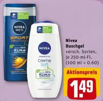 REWE PETZ Nivea Duschgel 250ml Angebot