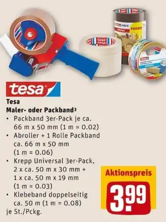 REWE PETZ Tesa Maler oder Packband Angebot