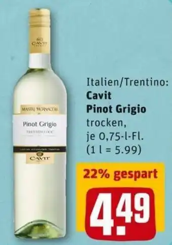 REWE PETZ Cavit Pinot Grigio 0,75L Angebot