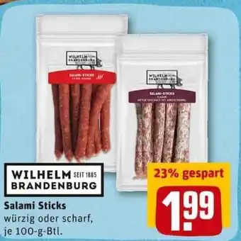 REWE City Salami Sticks 100g Angebot