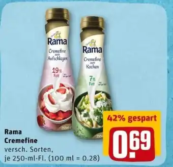 REWE City Rama Cremefine 250ml Angebot