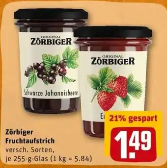 REWE City Zörbiger Fruchtaufstrich 255g Angebot