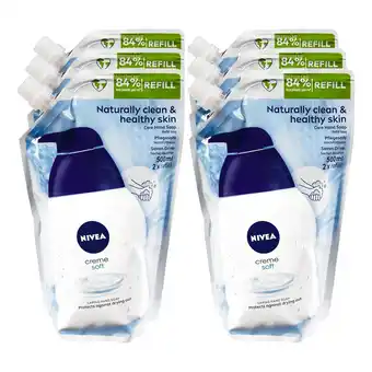 Netto Marken-Discount Nivea flüssigseife creme soft nachfüllbeutel 500 ml, 6er pack Angebot