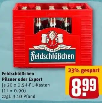 REWE City Feldschlößchen Pilsner oder Export 20x0,5L Angebot