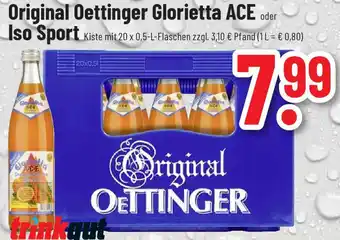 trinkgut Original Oettinger Glorietta ACE oder Iso Sport Kiste mit 20 x 0,5-L-Flaschen Angebot