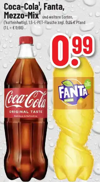 trinkgut Coca-Cola, Fanta, Mezzo-Mix 1,5 L PET Flasche Angebot