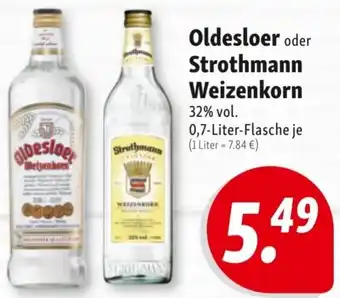 Nah & Frisch Oldesloer oder Strothmann Weizenkorn 0,7 Liter Flasche Angebot