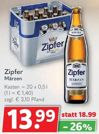 Getränkeland Zipfer Märzen 20 x 0,5 L Angebot