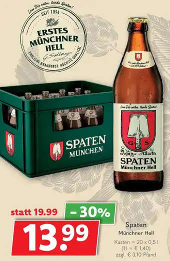 Getränkeland Spaten Münchner Hell 20x0,5 L Angebot