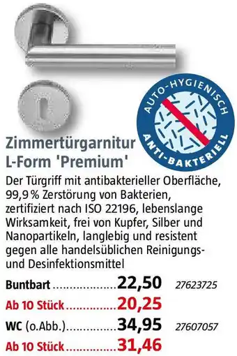 Bauhaus Zimmertürgarnitur L-Form 'Premium' Angebot