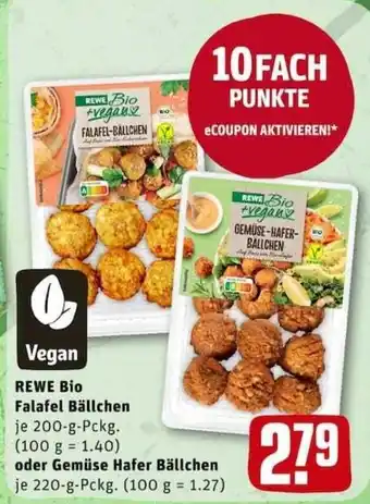 REWE City Rewe Bio Falafel Bällchen 200g oder Gemüse Hafer Bällchen 220g Angebot