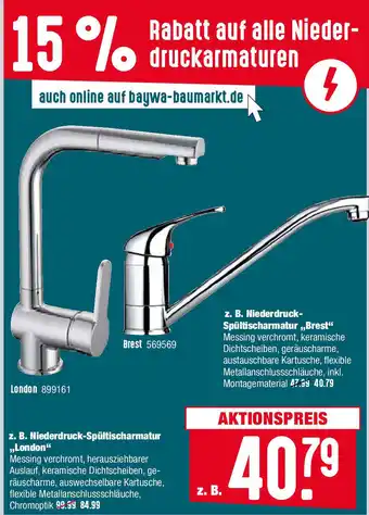 BayWa Niederdruck Spültischarmatur London Angebot