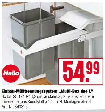 BayWa Hailo Einbau Mülltrennungssystem Multi Box duo L Angebot