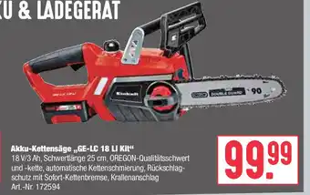 BayWa Einhell Akku Kettensäge GE-LC 18 Li Kit Angebot