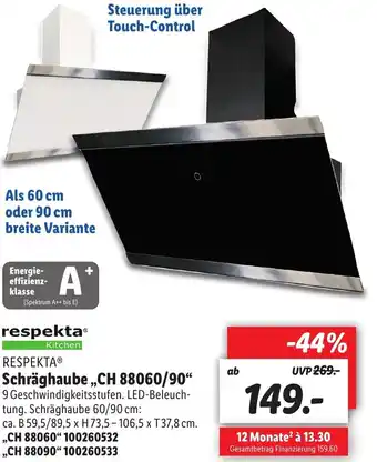 Lidl Respekta Schräghaube ,,CH 88060/90" Angebot