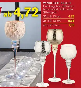 KODi WINDLICHT-KELCH Crackingglas. Gefrostet, transparent, Gold- oder Silberoptik. Angebot