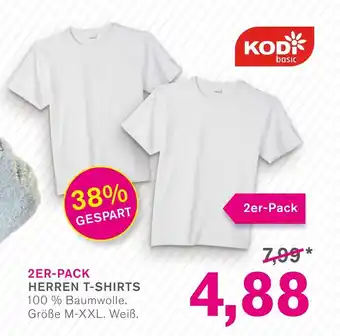 KODi 2ER-PACK HERREN T-SHIRTS 100% Baumwolle. Größe M-XXL. Weiß. Angebot