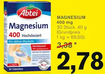 KODi Abtei MAGNESIUM 400 mg Magnesium 30 Stück. 40 g Angebot