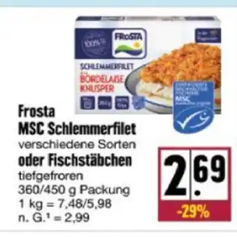 nah & gut Frosta MSC Schlemmerfilet oder Fischstäbchen tiefgefroren 360/450 g Angebot