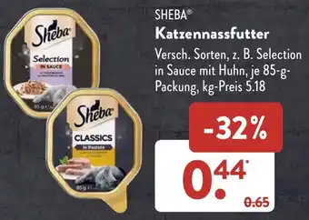 Aldi Süd Sheba Katzennassfutter 85g Angebot