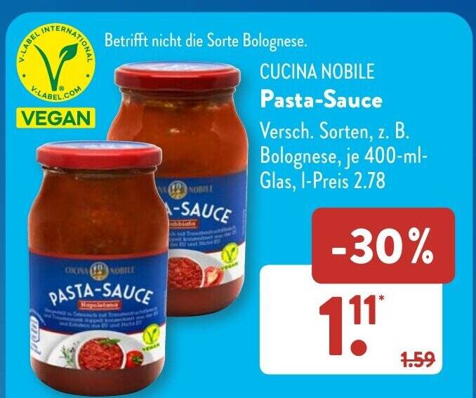CUCINA NOBILE PastaSauce 400ml Angebot bei Aldi Süd